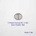 Lot de deux coupelles demi-lune en aluminium argenté pour maquillage DIY, 26mm par 3,3mm - Godet en Aluminium Rond 26mm 1/2 (Lot de 2)