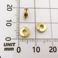 Three golden alloy elephant spacer beads for DIY bracelets shown on a measuring scale - Striped Bead (10148)