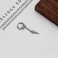 Boucle d'oreille punk en acier inoxydable argenté avec un pendentif à pointe - Style Cône à Chaîne (E2777-6)