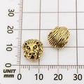 Golden lion head alloy beads for DIY bracelet charms with vintage engraved details - Lion Head Style (10118)