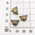 Three bronze retro fox head alloy charms for bracelets shown on a millimeter scale ruler - Fox Head Style (10129)