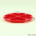 Stampo in silicone rosso a forma di cuore con quattro cavità per waffle e dolci - 4 Cavità a Forma di Cuore / Rosso