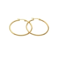 Classic gold stainless steel hoop earrings for women in a minimalist polished finish - 2.0*15mm / Gold
