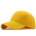 Classic bright yellow cotton baseball cap with curved brim for outdoor sports and sun protection - Adjustable / Bright Yellow