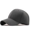 Detailed close-up showing the dark grey twill cotton texture and 45-degree angle of the baseball cap - Adjustable / Dark Gray