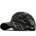 Berretto da baseball mimetico jungle con ricamo USA 1987 e stile bandiera americana - Regolabile / Verde