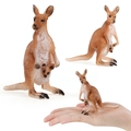 Realistic kangaroo and joey animal figure toy for educational play and decoration - Kangaroo Mother and Joey Model (PL127-018)