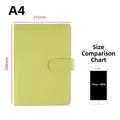A4 hellgrünes Leder Notizbuch Größenübersicht mit 215x296mm Abmessungsvergleich - A4 / Cyan