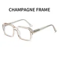 Montatura occhiali quadrata moderna in TR90 color champagne trasparente con rinforzo in metallo - Champagne