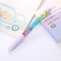 Penna creativa con sabbie mobili liquide viola e interno con glitter colorati fluenti - Viola