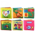 Set di 6 libri educativi in tessuto per neonati con numeri, animali e forme - Set di 6 Libri in Stoffa per l'Educazione Precoce (LT2955)