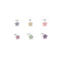 Star-shaped cartoon embroidery patches in six macaron colors with numbered labels - Small Star / Set of 6
