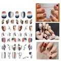 Detail of ultra-thin R328 nail art stickers with abstract lines and geometric patterns - R328 Graffiti Contrast Color