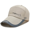 Beige and blue mesh baseball cap with Modern British print for outdoor sports - Adjustable / Beige