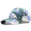 Fashionable tie-dye baseball cap in blue and green cotton fabric with curved brim - Adjustable / Green Light Blue