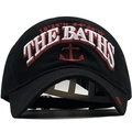 Cappellino da baseball in cotone nero con ricamo ancora 3D e scritta The Baths bianca - Regolabile / Nero