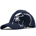 Modieuze donkerblauwe honkbalpet met witte schedelborduring voor buitensporten - Marineblauw