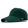 Classic dark green faux suede baseball cap with minimalist six-panel design - Adjustable / Dark Green