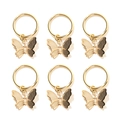 Goldene Schmetterling Haarringe Zopf Manschetten Anhänger DIY Haarschmuck 6er Set - HZ0295 Gold Stil (Goldener Schmetterlingsanhänger-Haarschmuck mit Hohler Gittertextur) / 6er Set