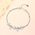 Bracciale quadrifoglio in argento sterling S925 con zirconi bianchi finitura argento - Argento 925 / Zirconia Bianca