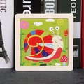 9-piece wooden animal jigsaw puzzle for toddlers featuring a colorful cartoon snail - Snail