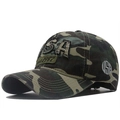 Cappellino da baseball mimetico vintage con ricamo USA e trama in cotone lavato - Regolabile / Camouflage