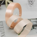 Champagne satin ribbon roll with high gloss texture for elegant gift wrapping - Champagne Pink