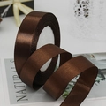 2cm dark coffee polyester satin ribbon roll for gift wrapping and wedding decoration - Coffee