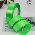 Roll of bright green 2cm satin ribbon with smooth silk finish for gift wrapping - Fruit Green