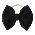 Bandeau bébé avec grand nœud noir et ruban en nylon élastique de couleur chair - Noir