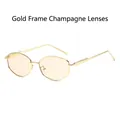 Fashionable gold metal frame sunglasses with elegant champagne lenses in a retro design - Gold Frame Champagne Lens
