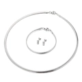 Set di gioielli in acciaio inossidabile argento con collana e bracciale a maglia serpente - Stile Catena a Serpente (KS139792-Z)