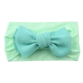 Soft mint green baby headband with large textured fabric knot bow for infants - Mint Green