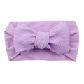 Lilac baby headband with a large waffle-textured bow and soft nylon fabric - Lavender