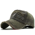 Berretto da baseball lavato vintage con pannelli verde oliva e grigio antracite e ricamo rebel - Altri Colori Casuale