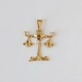 Macro shot of gold plated stainless steel Libra zodiac scales pendant with smooth finish - Z07 Libra