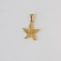Detailed view of a 18k gold plated stainless steel starfish pendant with textured surface - Z09 Starfish