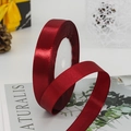 Deep red 1.5cm satin ribbon roll for gift wrapping and wedding decoration projects - Burgundy