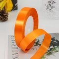Roll of 1.5cm orange silk satin ribbon with glossy finish for gift wrapping and DIY crafts - Orange