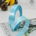 Premium light blue satin ribbon roll with smooth silk finish for gift wrapping - Sky Blue