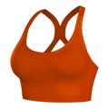 Orange racerback sports bra with supportive wide underband and high-elasticity fabric - Tea Red