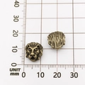 Antique bronze lion head slider bead for DIY bracelets shown with millimeter scale - Lion Head Style (10117)