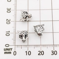 Antique silver lion head alloy charm bead for DIY bracelets on metric grid - Leopard Head Style (10122)
