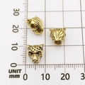 Antique bronze lion head spacer beads with large holes for DIY jewelry making - Leopard Head Style (10121)