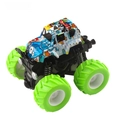 Giocattolo monster truck 4WD a inerzia con graffiti bianchi e grandi pneumatici verdi - Verde