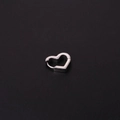 Orecchini a cuore minimalisti in acciaio inossidabile argento con finitura lucida - Stile Cuore Convenzionale (360-2#S) / Argento
