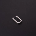 Orecchino a cerchio rettangolare argento in acciaio inossidabile spazzolato per donna - Stile Rettangolare a Forma di U (360-5#S) / Argento