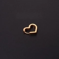 Boucles d'oreilles cœur en acier inoxydable doré poli avec fermeture à épingle - Style Coeur Incliné (360-3#G)