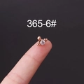 Rose gold stainless steel tragus earring with clear zircon and ball screw back - Four-Prong Rose Gold Zirconia Style (6#)