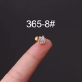 Golden five-petal flower helix stud with zircons and ball screw back closure - Six-Petal Gold Flower Style (8#)